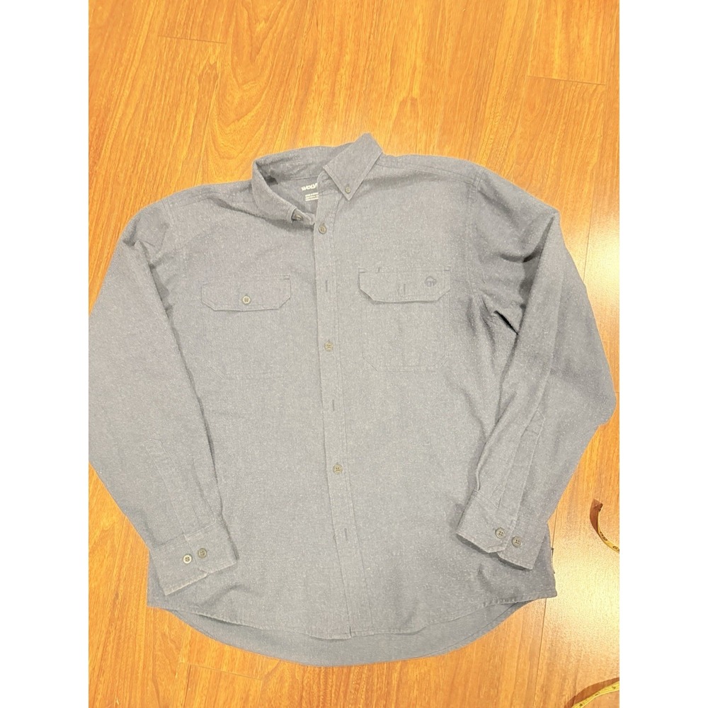 Wolverine Men's Blue/Gray Button-Down Flannel Long Sleeve Workwear Shirt L